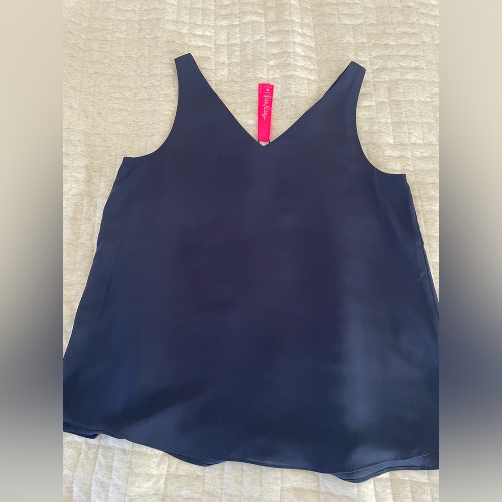 Lilly Pulitzer reversible navy on navy shirt
